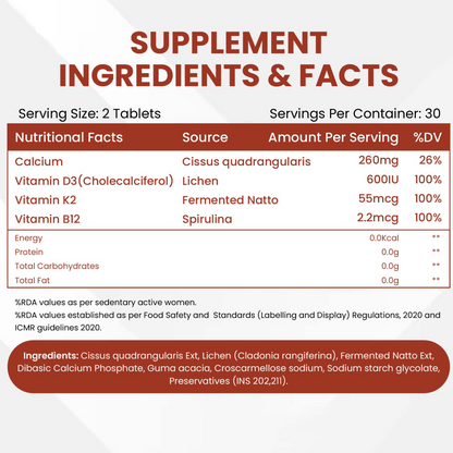 Vlado's Himalayan Organics Plant-Based Calcium 650mg Supplement with Moringa, Alfalfa & Watercress – 60 Veg Tablets