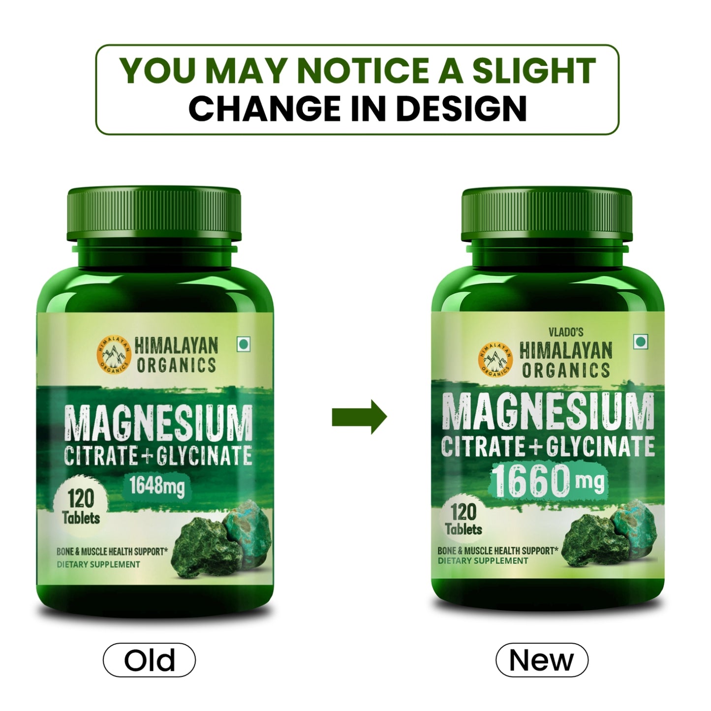 Vlado's Himalayan Organics Magnesium Complex Supplement | 1660mg- 120 Veg Tablets