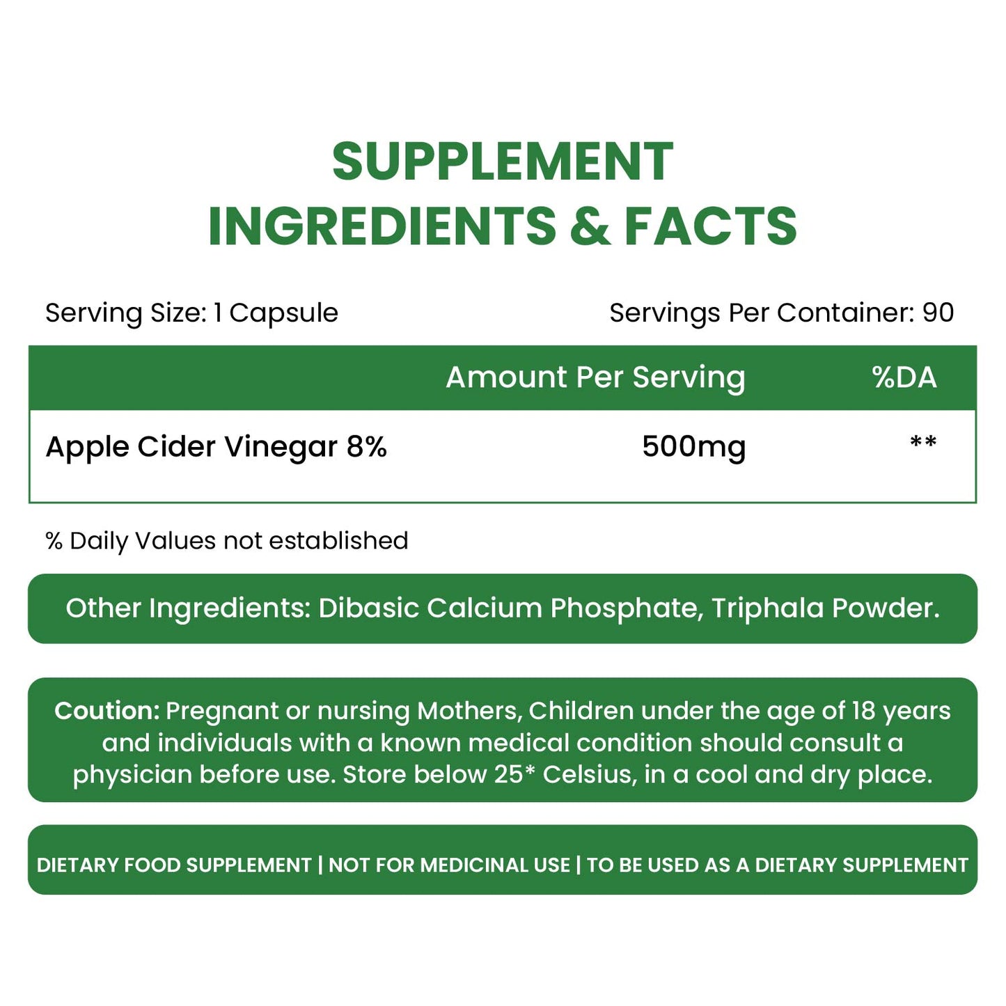 Vlado's Himalayan Organics Apple Cider Vinegar Supplement - 90 Veg Capsules