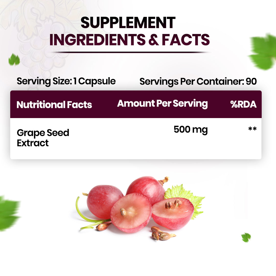 Vlado's Himalayan Organics Grape Seed Extract 500mg/Serving 90 Veg Capsules