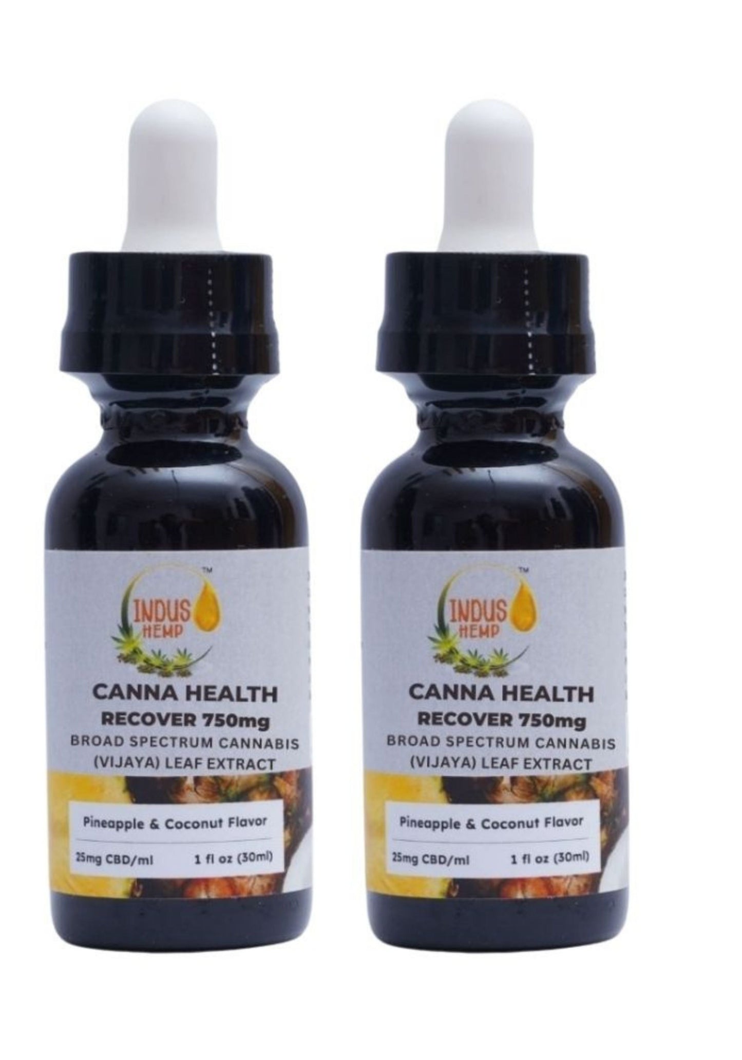 INDUS HEMP CANNA HEALTH CBD RECOVER 750mg | Combo Pack of 2 | Broad Spectrum Cannabis (Vijaya) Leaf Extract