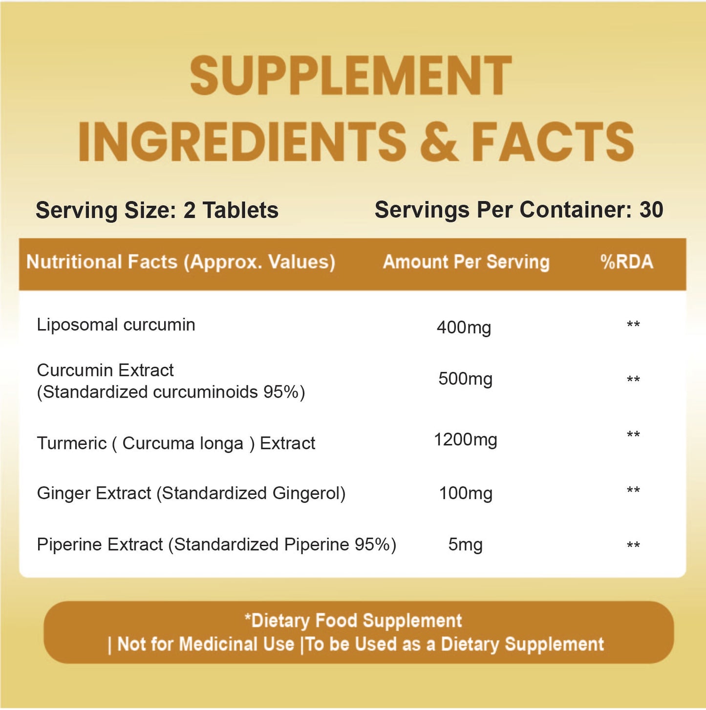 Vlado’s Himalayan Organics Liposomal Curcumin 2200 mg+ with BioPerine & Herbal Extracts – 60 Vegetarian Tablets