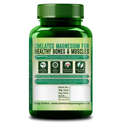 Vlado's Himalayan Organics Magnesium Citrate + Glycinate + Oxide Complex 1660mg | Triple Magnesium Supplement for Men & Women | Bone & Muscle Support | Nerve Function | 60 Vegetarian Tablets