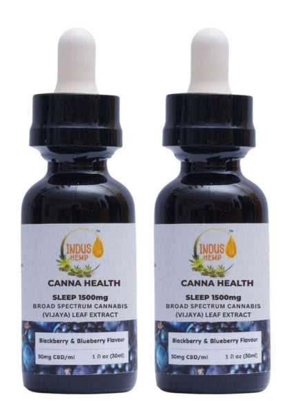 INDUS HEMP CANNA HEALTH CBD SLEEP 1500mg | Combo Pack of 2 | Broad Spectrum Cannabis (Vijaya) Leaf Extract