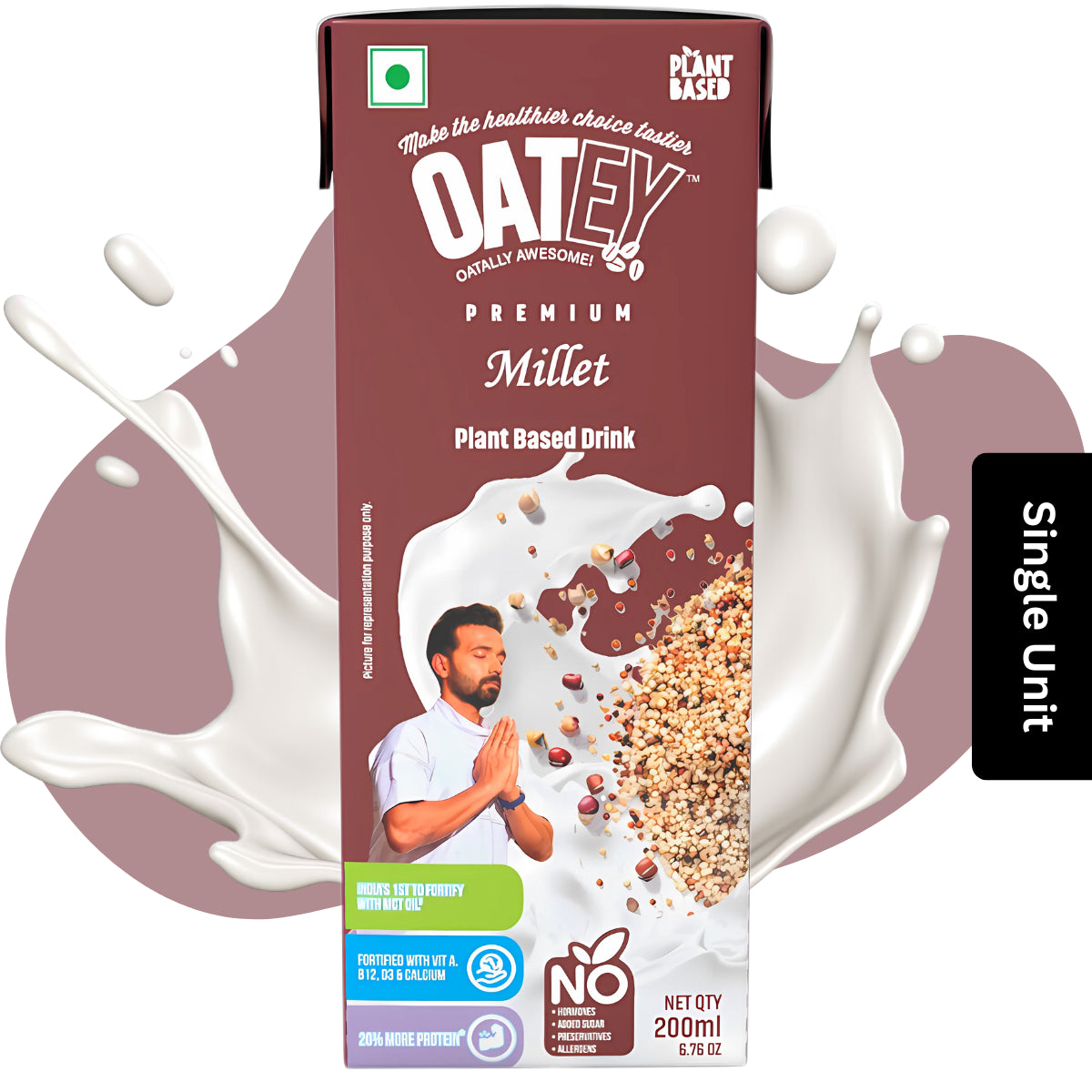 Oatey Premium Millet Milk Plant-Based Vegan Milk, 200ml