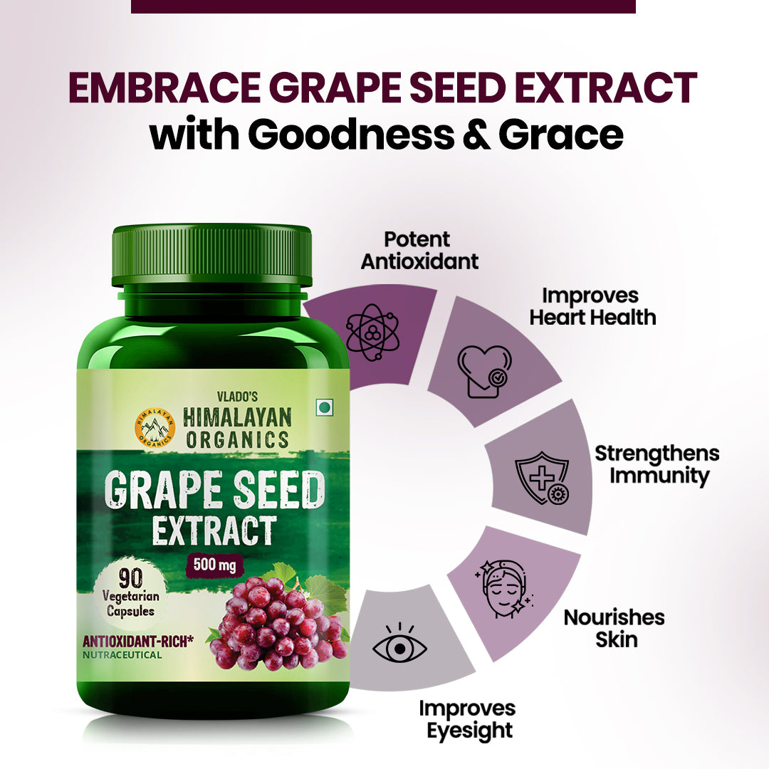 Vlado's Himalayan Organics Grape Seed Extract 500mg/Serving 90 Veg Capsules