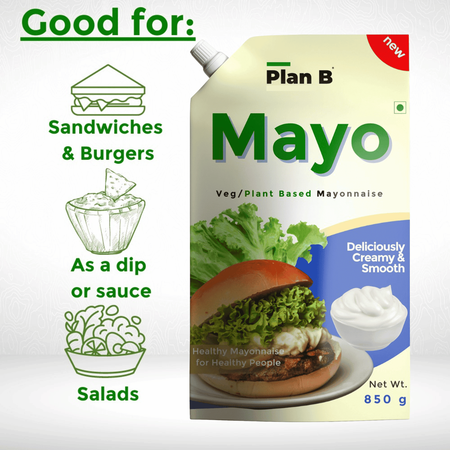 Plan B Mayonnaise 850g (Dairy Free, Extra Creamy & Delicious)