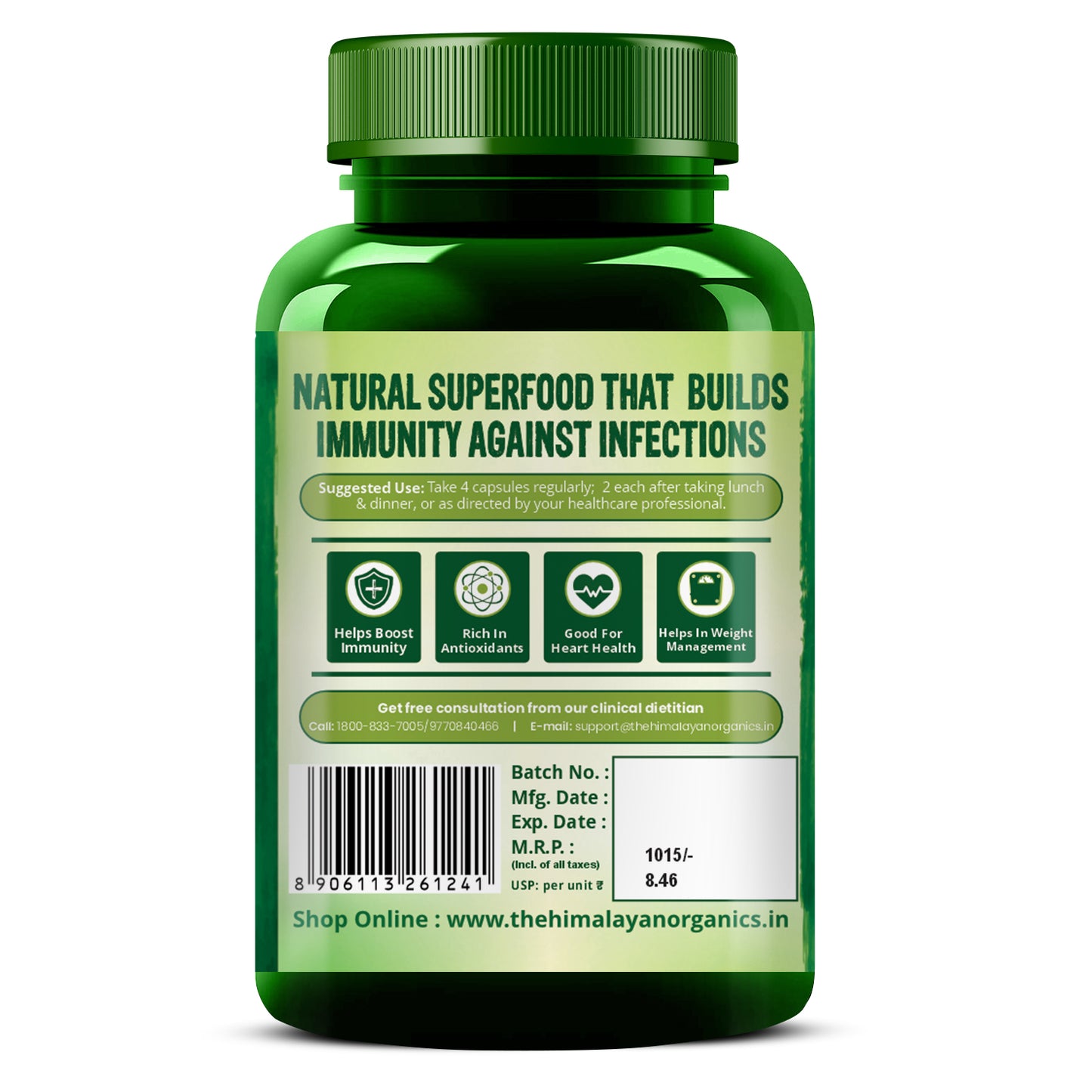 Vlado's Himalayan Organics Spirulina - 2000mg - 120 Veg Capsules