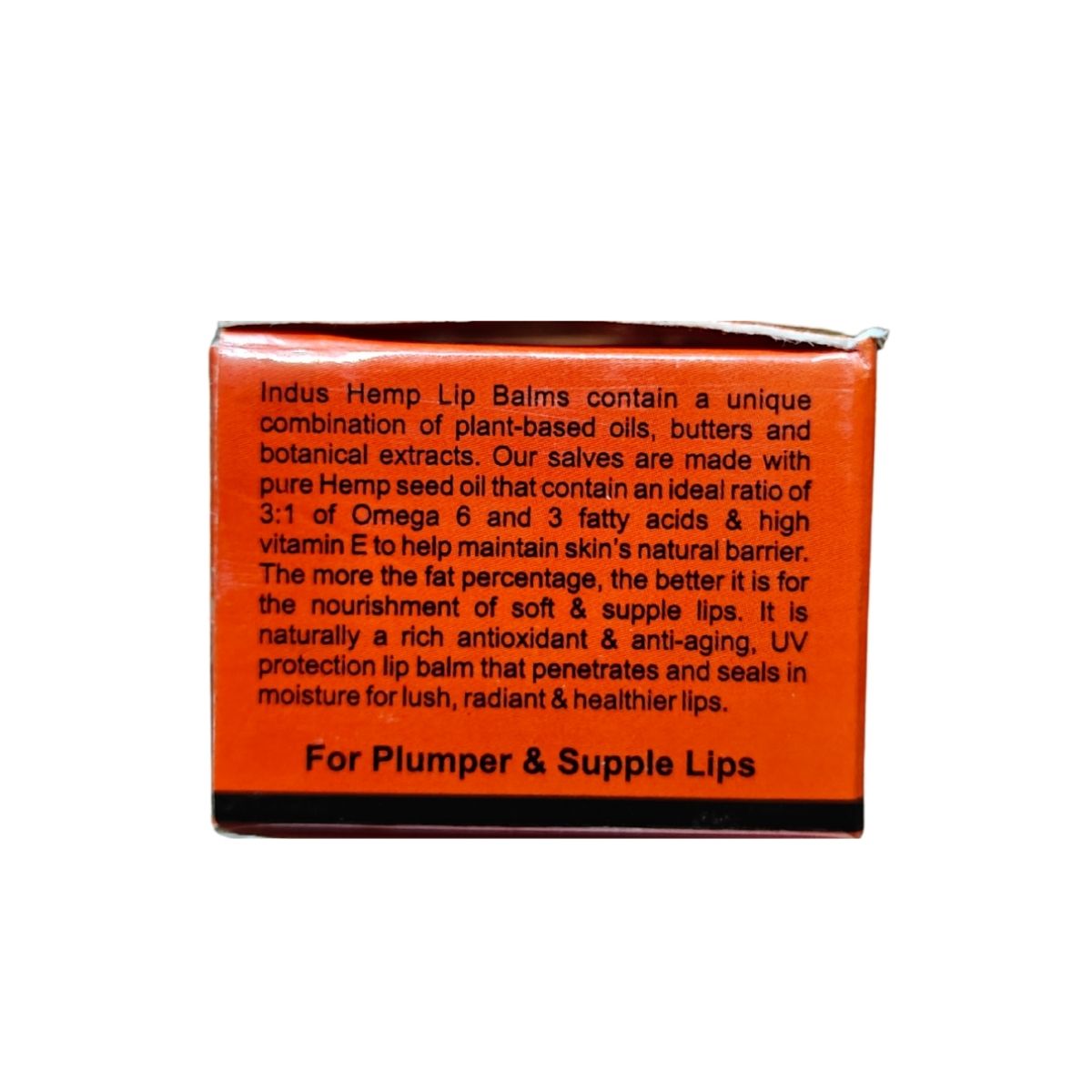 INDUS HEMP LIP BALM | ANNATTO & ORANGE | SPF 15 | FOR PLUMPER & SUPPLE LIPS