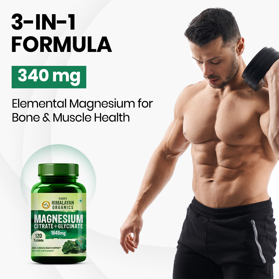 Vlado's Himalayan Organics Magnesium Complex Supplement | 1648mg- 120 Veg Tablets