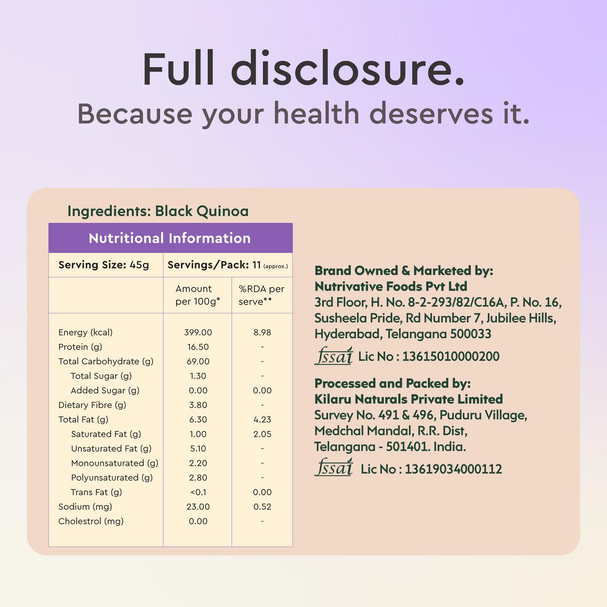 NOURISH YOU Raw Gluten-Free Tricolor Breakfast Quinoa (500g).