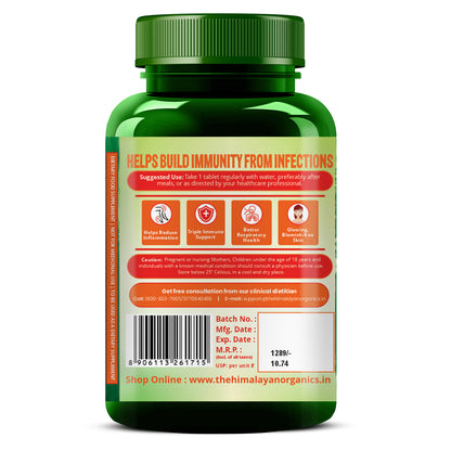 Vlado's Himalayan Organics Vitamin C Tablets from Amla Extract | Immunity, Antioxidant & Skin Care | 120 Veg Tablets