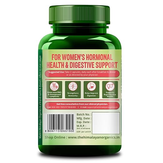 Vlado's Himalayan Organics Shatavari Extract 600 mg – Organic Supplement for Women – 60 Veg Capsules