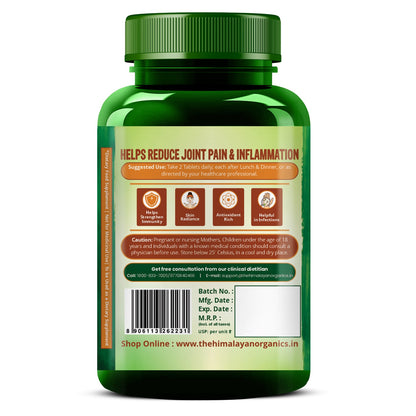 Vlado's Himalayan Organics Curcumin With Biopiperine 1500mg Tablets With 95% Curcuminoids Supplements 90 Veg Tablets