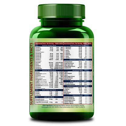 Vlado's Himalayan Organics Multivitamin Sports with 60 + Vital Nutrients & 13 Performance Blends with Probiotics – 60 Tabs