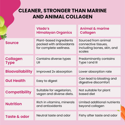 Vlado's Himalayan Organics Vegetarian Collagen 2000Mg With Biotin And Vitamin C - 100 Veg Tablets