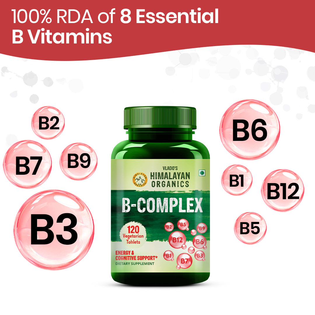 Vlado's Himalayan Organics B- Complex Supplement 120 Veg Tablets