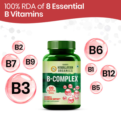 Vlado's Himalayan Organics B- Complex Supplement 120 Veg Tablets