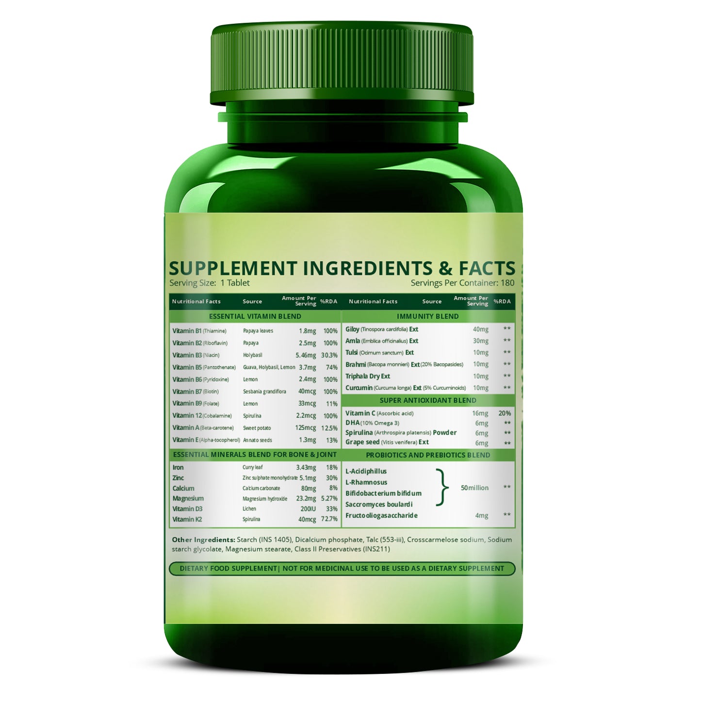 Vlado's Himalayan Organics Immunity Multivitamin with Probiotics - 180 Tablets