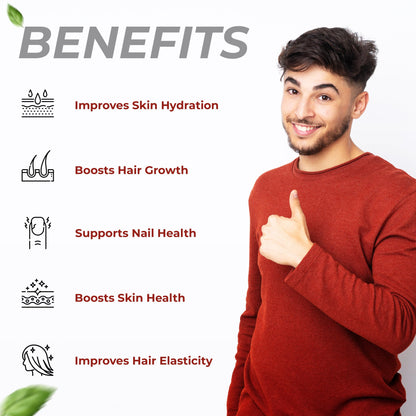 Health Veda Organics Advanced Biotin with Vitamin B7 & Vitamin H | 60 Veg Tablets | Supports Healthy Hair, Skin & Nails