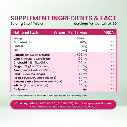 Vlado's Himalayan Organics Plant-Based Joint Support with Boswellia Serrata, Turmeric, Amla, Moringa & 10 Ayurvedic Herbs – 60 Veg Tablets