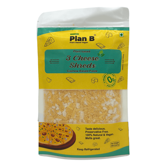 Plan B Plant-Based 3 Cheeze Shreds 200g | Vegan Cheddar, Mozzarella & Parmesan Blend | Dairy-Free, Lactose-Free, Gluten-Free | Ideal for Pizza, Pasta & Sandwiches