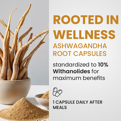 Vlado's Himalayan Organics Pure Ashwagandha Capsules | 10% Withanolides | 600 mg Ultra High Potency | Root-Only Extract | 30 Veg Capsules
