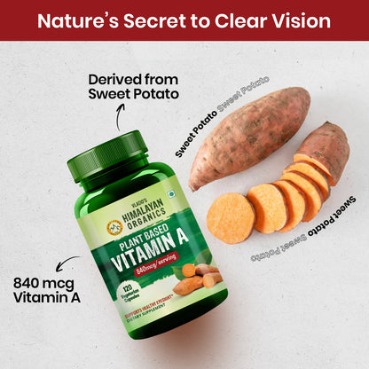 Vlado's Himalayan Organics Plant-Based Vitamin A Supplement | Sourced from Sweet Potato & Triphala | 120 Veg Capsules