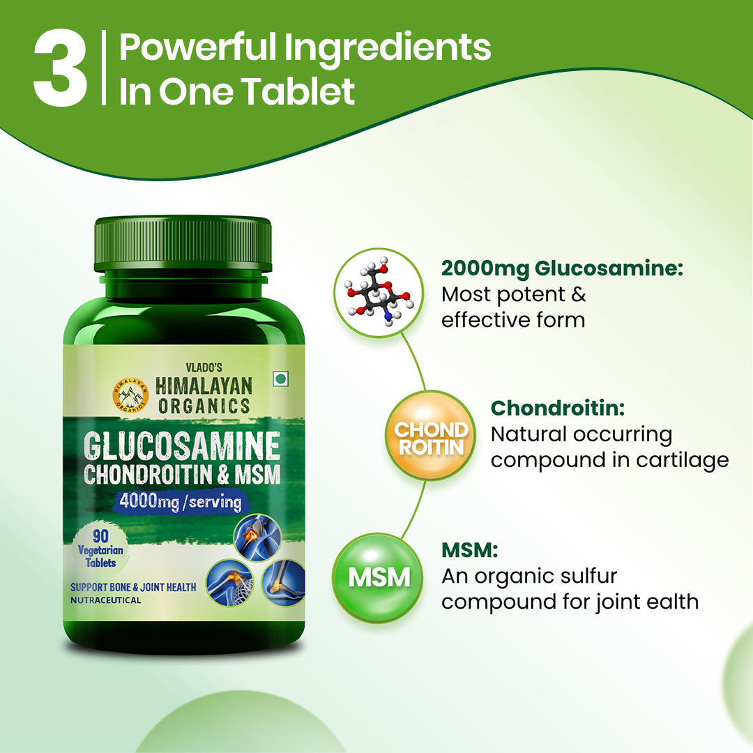 Vlado's Himalayan Organics Glucosamine Chondroitin MSM with Boswellia | 90 Tablets