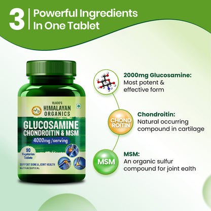 Vlado's Himalayan Organics Glucosamine Chondroitin MSM with Boswellia | 90 Tablets