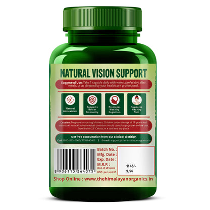 Vlado's Himalayan Organics Plant-Based Vitamin A Supplement Supports Healthy Eye Sight | Natural Anti-Oxidant (120 Capsules)