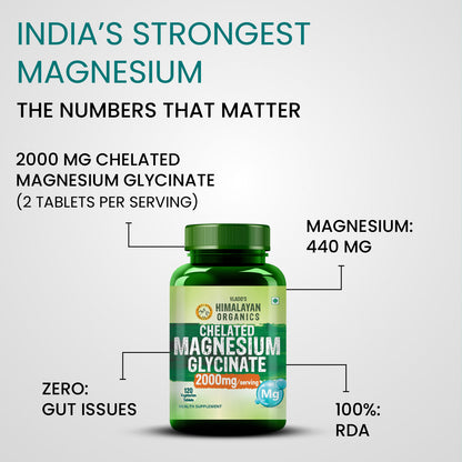 Vlado's Himalayan Organics Chelated Magnesium Glycinate | 120 Vegan Tablets