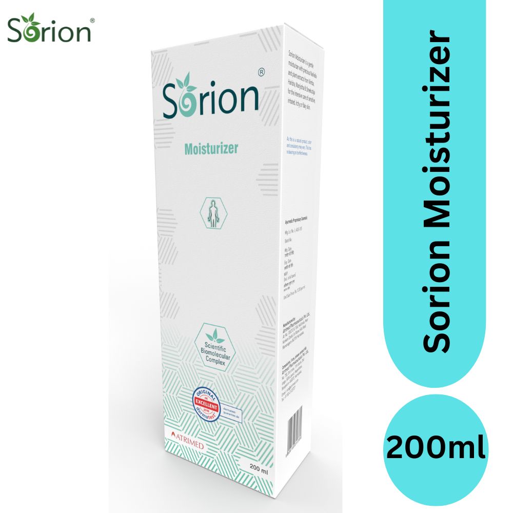 Atrimed Sorion Moisturizer | With precious Narikela & Plant extracts from Nimba, Haridra, Manjistha & Streekutaja | Intensive care of sensitive, irritated, Itchy or flaky skin | 200ml | Pack of 1
