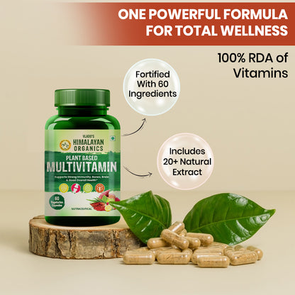 Vlado's Himalayan Organics Plant Based Multivitamin with 60+ Extracts- 60 Vegetarian Capsules