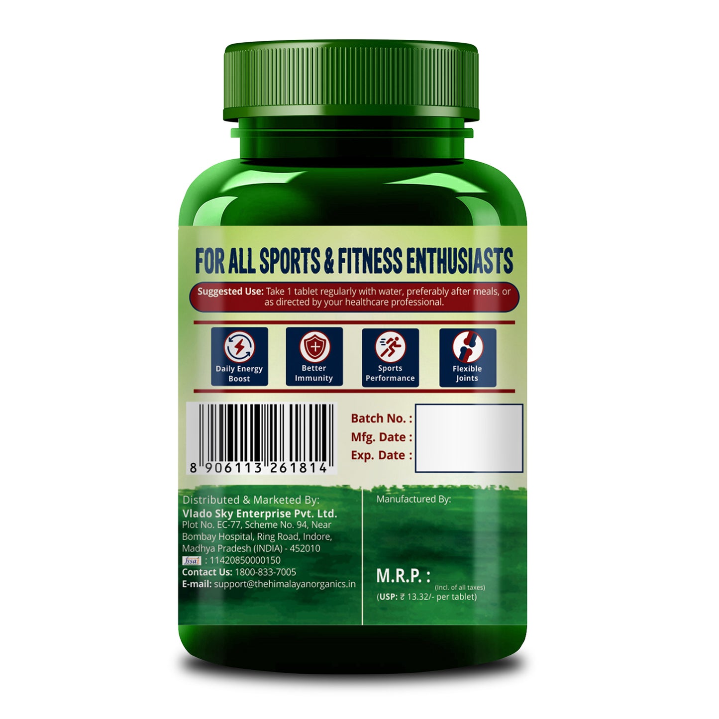 Vlado's Himalayan Organics Multivitamin Sports with 60 + Vital Nutrients & 13 Performance Blends with Probiotics – 60 Tabs