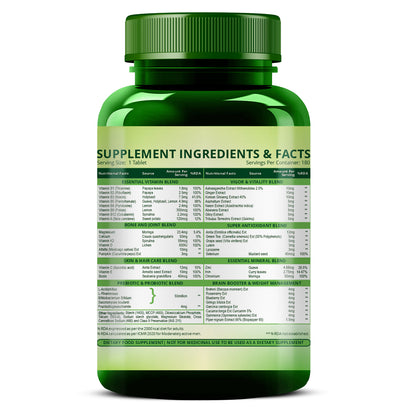 Vlado's Himalayan Organics Multivitamin for men & women with 60 ingredients - 180 Tablets - with probiotics - Immunity, Energy, Metabolism, and Muscle Function