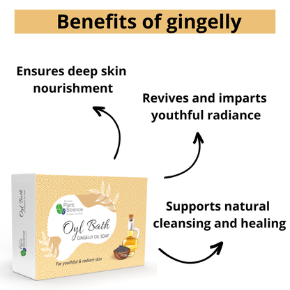 Atrimed Plant Science Oyl Bath Gingelly Oil Soap | For Youthful & Radiant Skin 75g (Pack of 3)