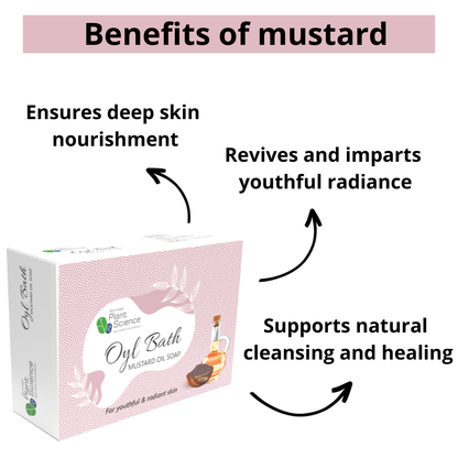 Atrimed Plant Science Oyl Bath Mustard Oil Soap | For Youthful & Radiant Skin 75g (Pack of 3)