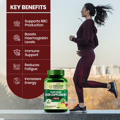 Vlado's Himalayan Organics Plant Based Iron with Folate - 90 Veg Capsules