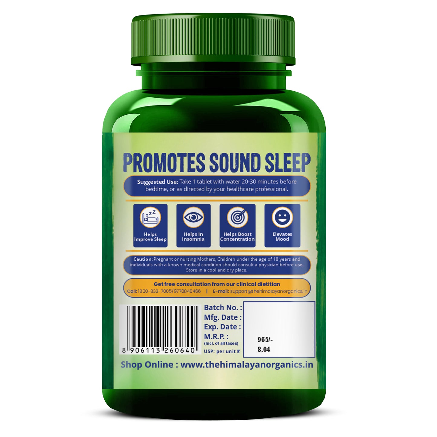 Vlado's Himalayan Organics Melatonin 10mg (Healthy Sleep Cycle) - 120 Tabs