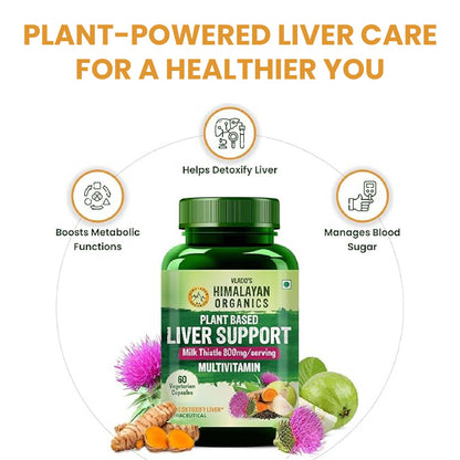 Vlado's Himalayan Organics Plant Based Liver Support with Milk Thistle- 60 Veg Capsules
