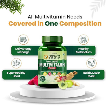 Vlado's Himalayan Organics Whole Food Multivitamin for Men | 60 Veg Capsules