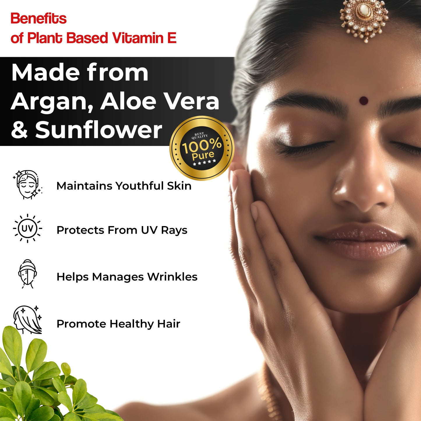 Health Veda Organics Vitamin E Capsules with Argan & Aloe Vera | 60 Veg Capsules | Supports Healthy Hair & Beautiful Skin | Maintains Skin Hydration & Nourishment | For Both Men & Women