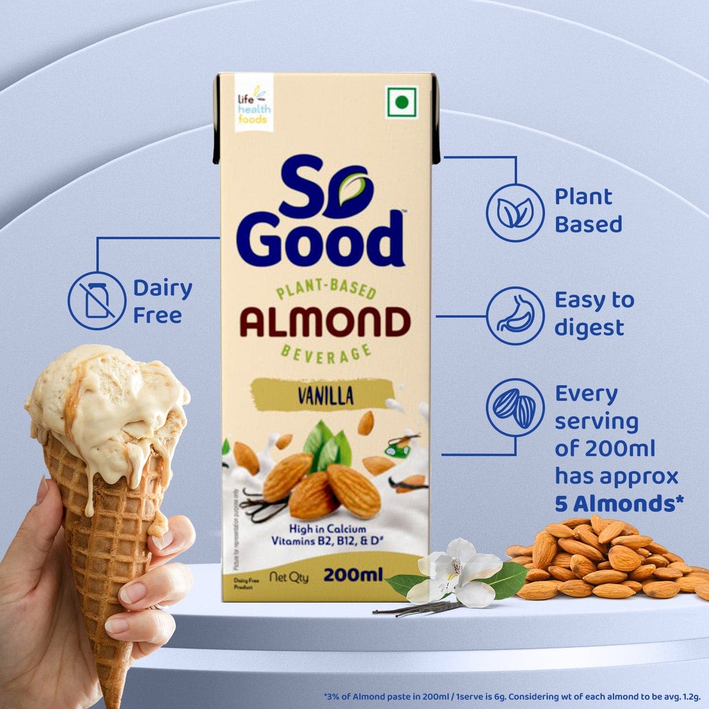 So Good Almond Fresh, Vanilla Beverage, 200 ml