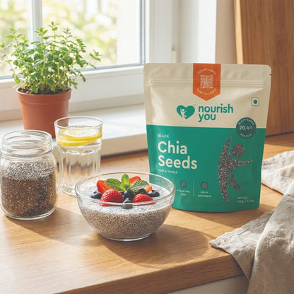 NOURISH YOU RAW BLACK CHIA SEEDS - 150G