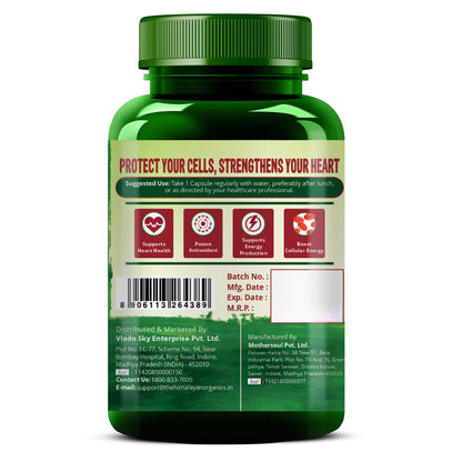 Vlado's Himalayan Organics CoQ10 -125mg With BioPepper - 5mg , COENZYME Q-10 125mg Supplement 60 Veg Capsules