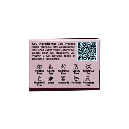 INDUS HEMP LIP BALM | BEETROOT & ROSE | SPF 15 | FOR SOFT & BABY PINK LIPS