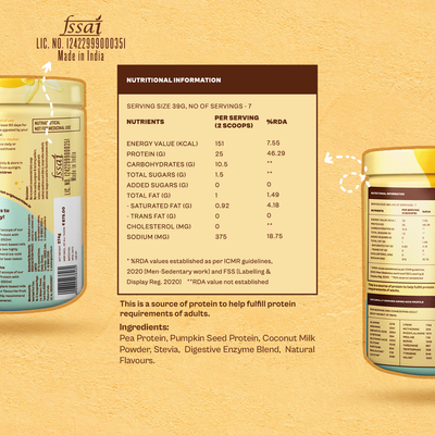 Origin Nutrition Plant Protein Powder Vanilla Flavour with 25g Protein Per Serving , 274g