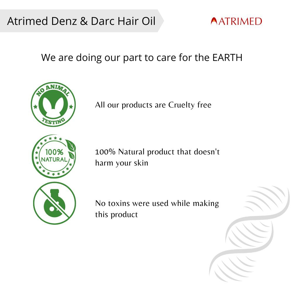 Atrimed Denz and Darc Hair Oil and Shampoo | Pack of 4
