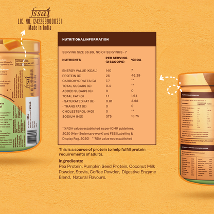 Origin Nutrition Plant Protein Powder Coffee Caramel Flavour with 25g Protein Per Serving , 258g
